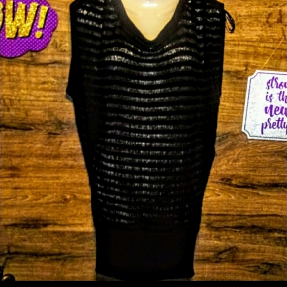 Bebe Black Knit Top Ribbed Dolman Size Medium NWT - Picture 3 of 10
